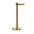 Montour Line Retractable Belt Rolling Stanchion, 2.5ft Sat.Brass Post  7.5ft Area ME630-SB-ESDPRYB-75